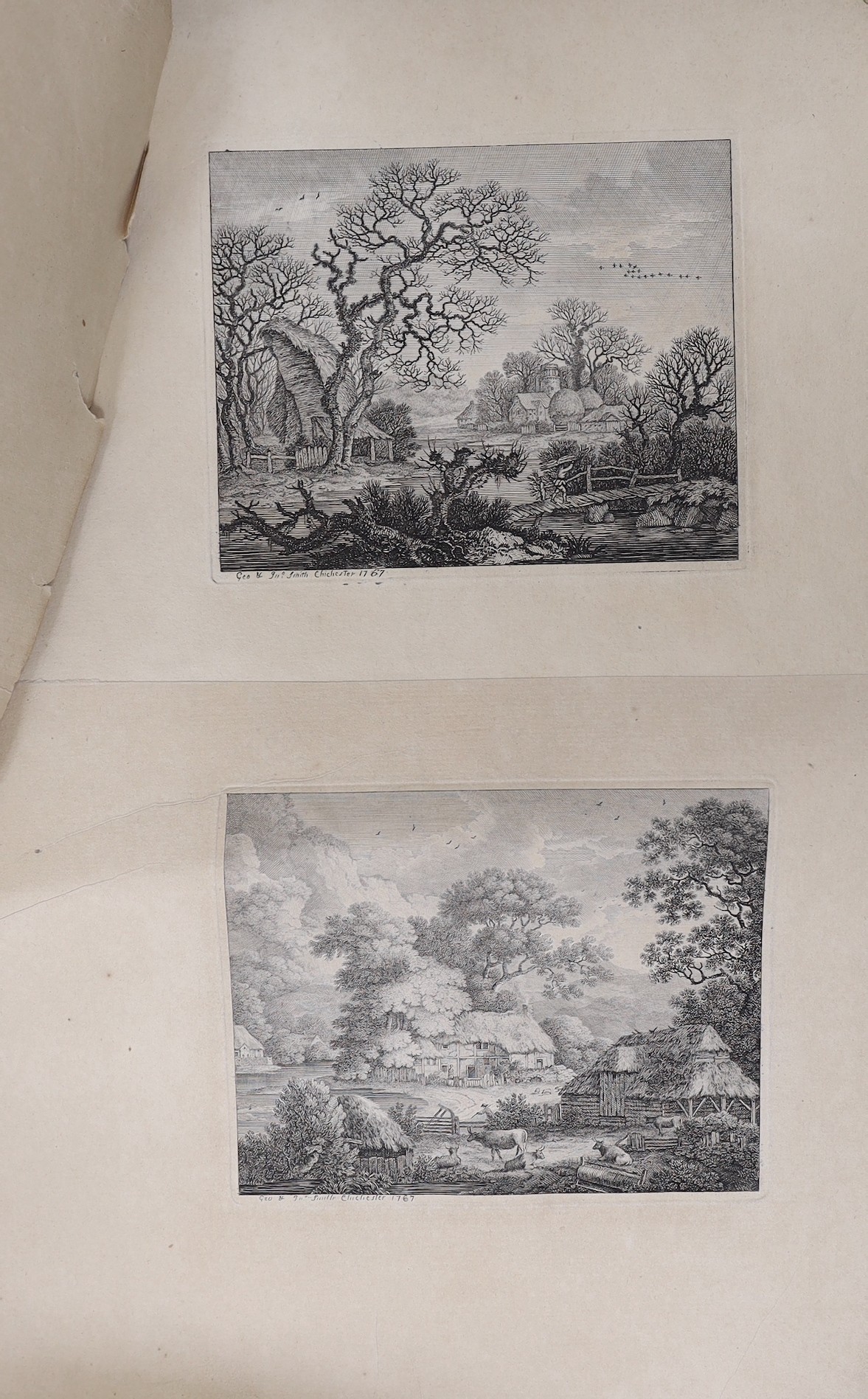 English School, 19th century, a group of 27 sheets of engravings of varying rural scenes, unframed, sheets overall 26 x 40cm